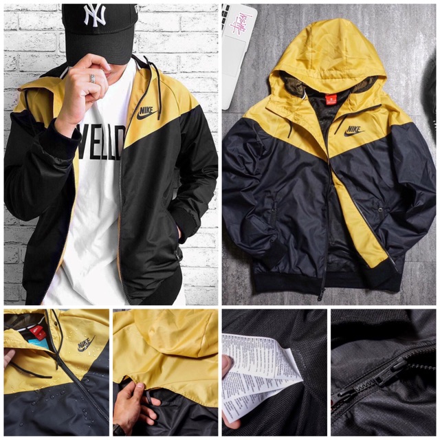 Black yellow clearance windbreaker