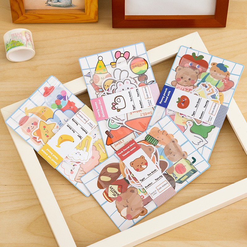 Set of 20 Stickers Cute Korean Stickers Cute Shop | Shopee Philippines