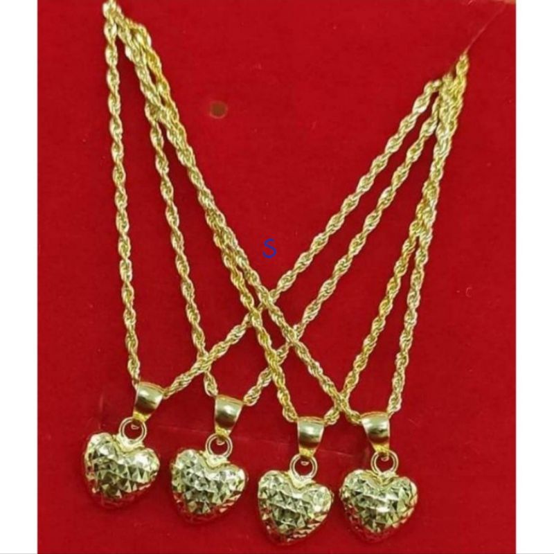PAWNABLE 18k Saudi gold necklace heart ️ pendant 18" Shopee Philippines