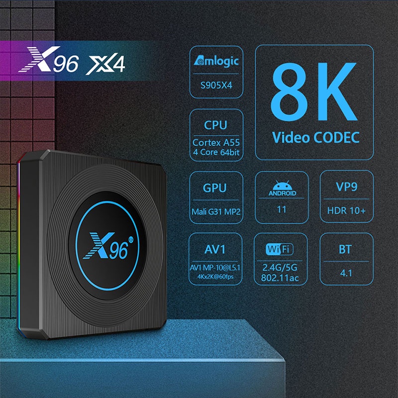 2022 X96 X4 Smart TV Box Android 11 Amlogic S905X4 TVBOX 4GB RAM 32GB ...