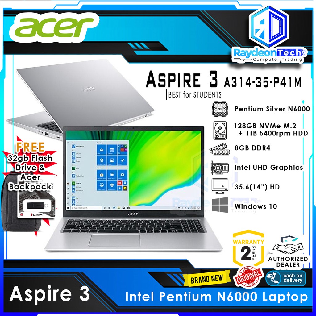 Acer Aspire A314-35-P41M(Pure Silver) Intel Pentium Silver N6000