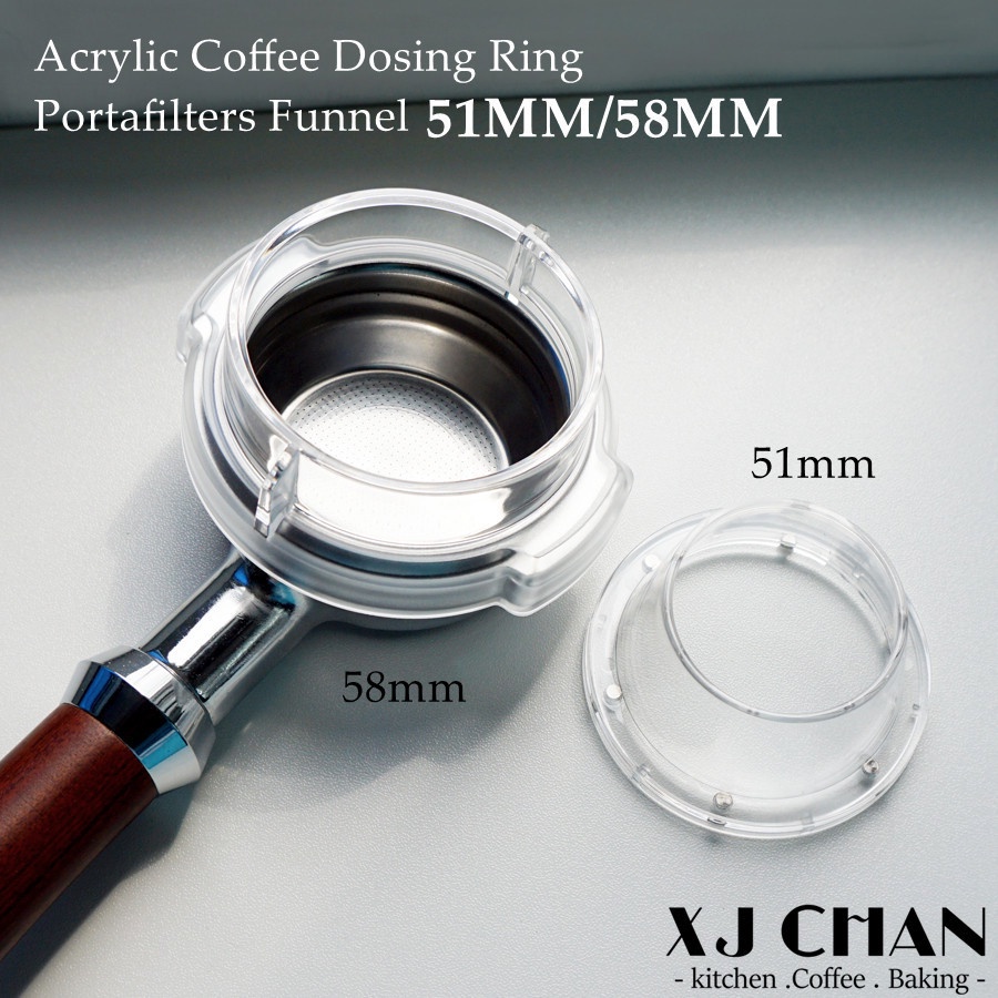 XJCHAN Acrylic 51MM/58MM Coffee Dosing Ring Portafilters Funnel Powder