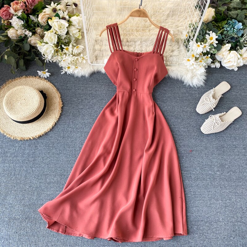 2020 New Fashion Women Dress Slim A line Sexy Backless Bodycon Dresses Female Vestidos Mujer Woman Casual Spaghetti Long Robe Shopee Philippines