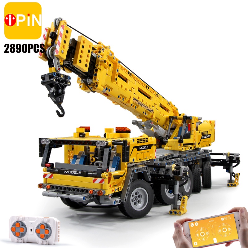 Mould King High Tech APP Rc Crane Excavator Truck Building Blocks City Engineering Series Moc