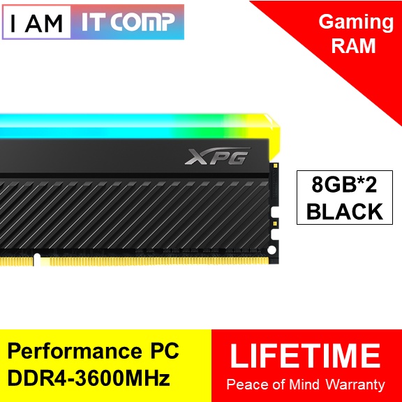 ADATA XPG SPECTRIX D45G 16GB ( 8GBX2 ) 1 PAIR DDR4 3600MHz U-DIMM RGB ...