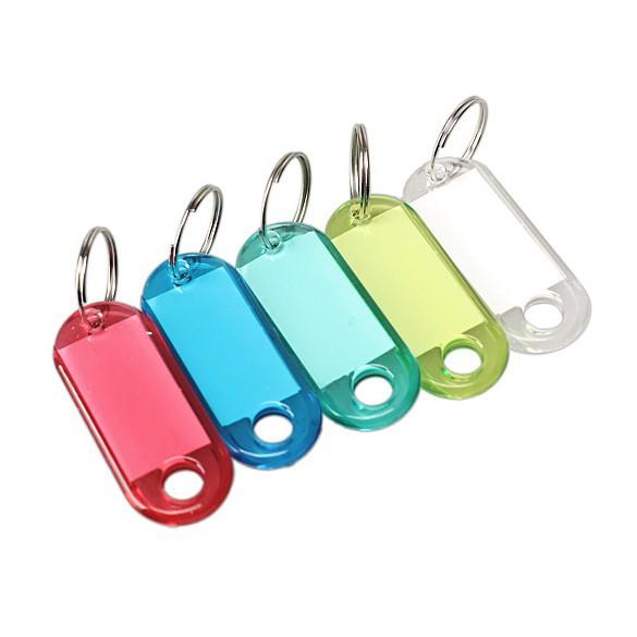 Key tag label on sale keychain