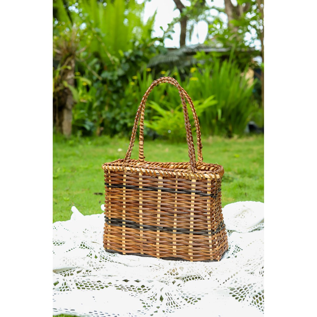 Handmade rattan bag on sale