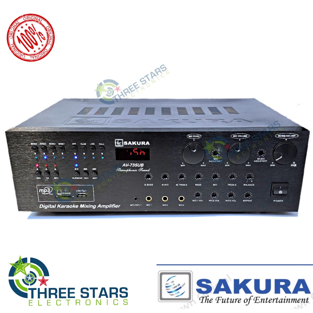 Original Sakura Amplifier / Sakura AV735UB 700W X2 Karaoke Mixing