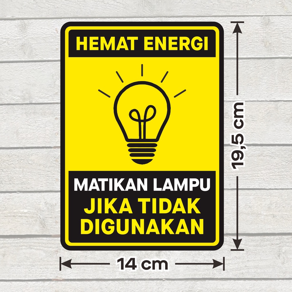 Energy Saving Vinyl Sign Label Sticker Wall Sticker Turns Off the Light ...