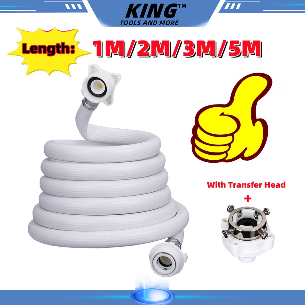 Automatic Washing Machine Water Inlet Pipes Hose Extension 1/2/3/4/5M