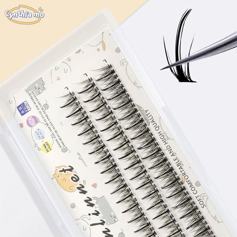 Fishtail Eyelashes Natural Realistic Single Cluster Segmented Grafting ...