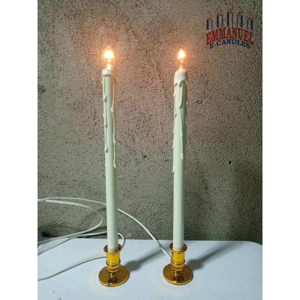 Emmanuel E-Candles Flameless Taper Candles using Clear Pilot Bulb, 15 ...