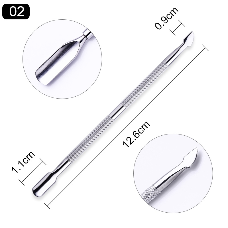 Born Pretty Double-Ended Stainless Steel Cuticle Pusher Dead Skin Push ...