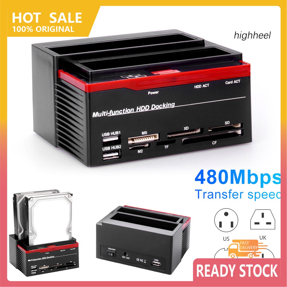 HDP_Multifunction Dual Slot 2.5/3.5inch IDE SATA SDD HDD Docking ...