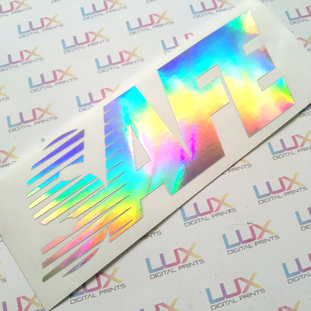 SAFE holographic spectrum Die-Cut Vinyl Sticker/Decal/car/motor/laptop ...