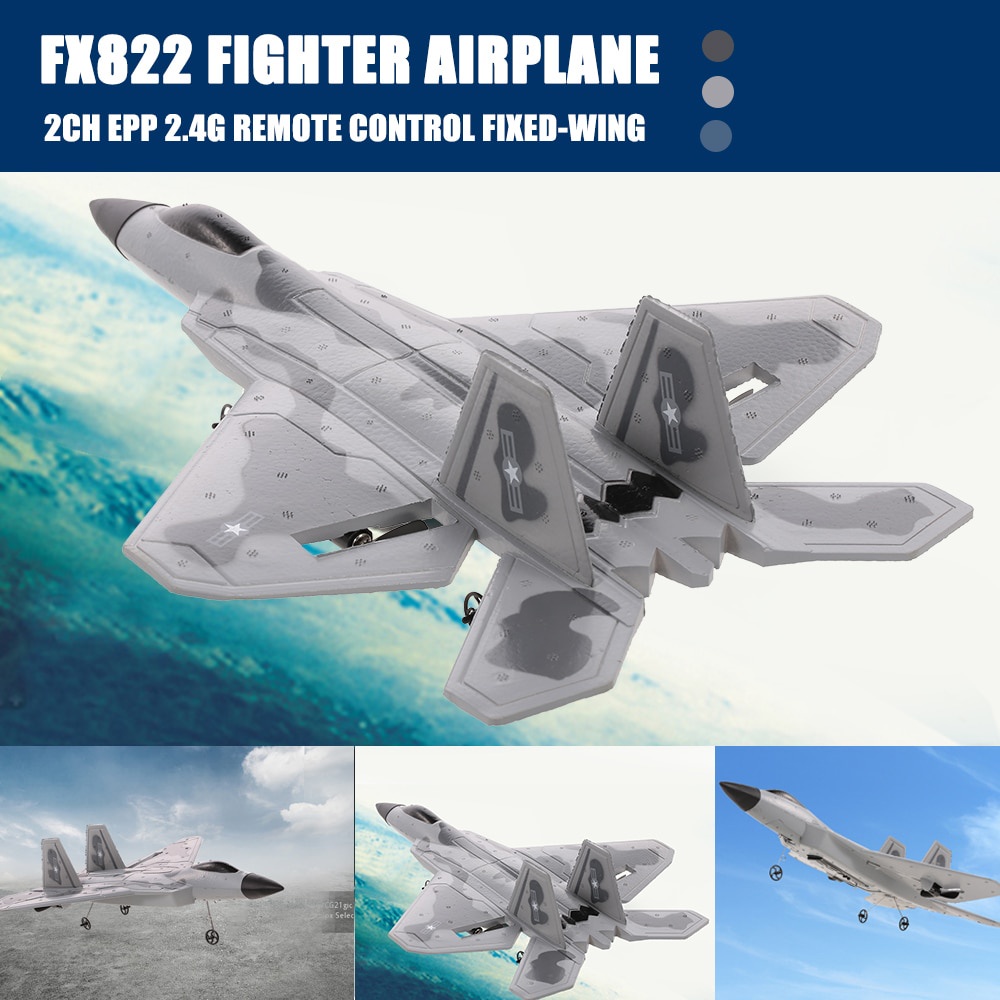 FX822 F-22 Raptor RC Airplane Model Fighter 2CH EPP 2.4G Remote Control ...