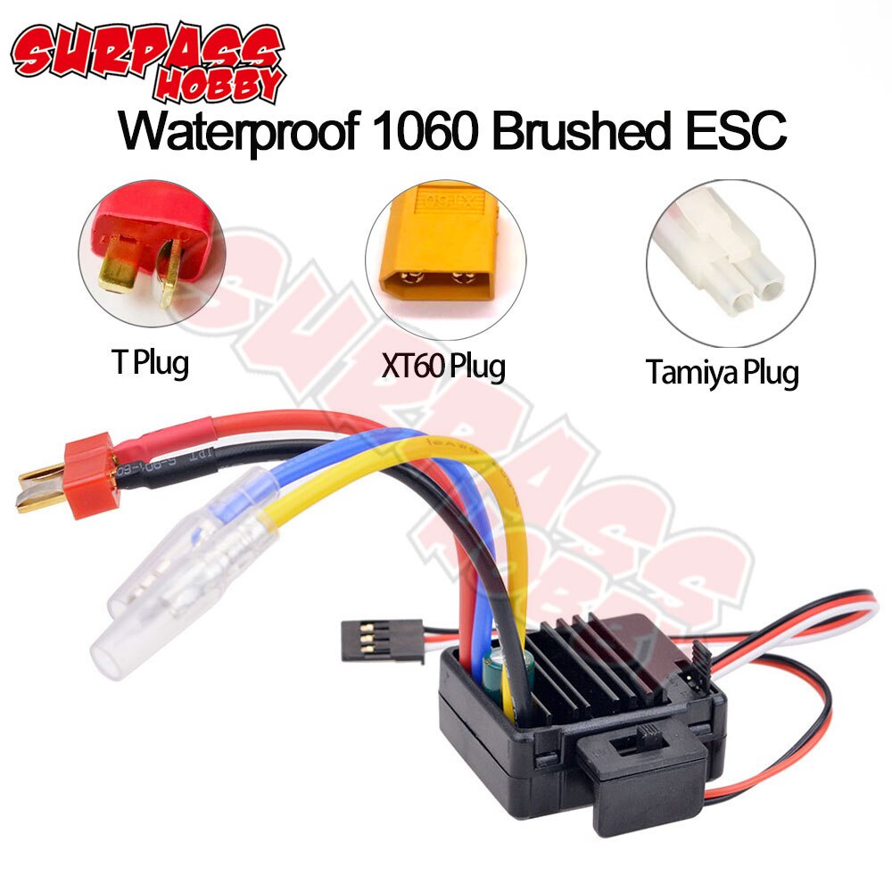 SURPASS HOBBY Waterproof 1060 60A Brushed Electronic Speed Controller