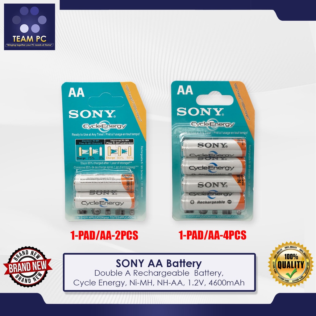 SONY AA Battery Double A Rechargeable Battery Cycle Energy Ni MH NH