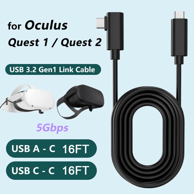 5m USB Type-C Data Charging Cable For Oculus Quest 2 A to C/C to C VR ...