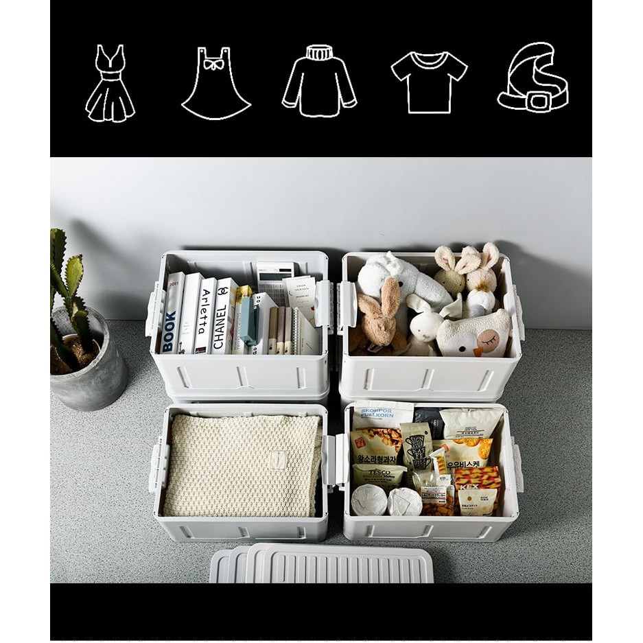 Collapsible Storage Bins - Durable Folding Plastic Stackable Storage ...