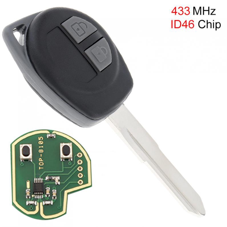 433MHz FSK 2 Buttons KBRTS004 Keyless Uncut Flip Remote Key Fob Fit for ...