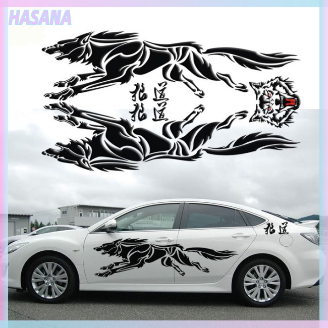 HASANA 3D Wolf Totem Decals Car Stickers Full Body Car Styling Vinyl ...