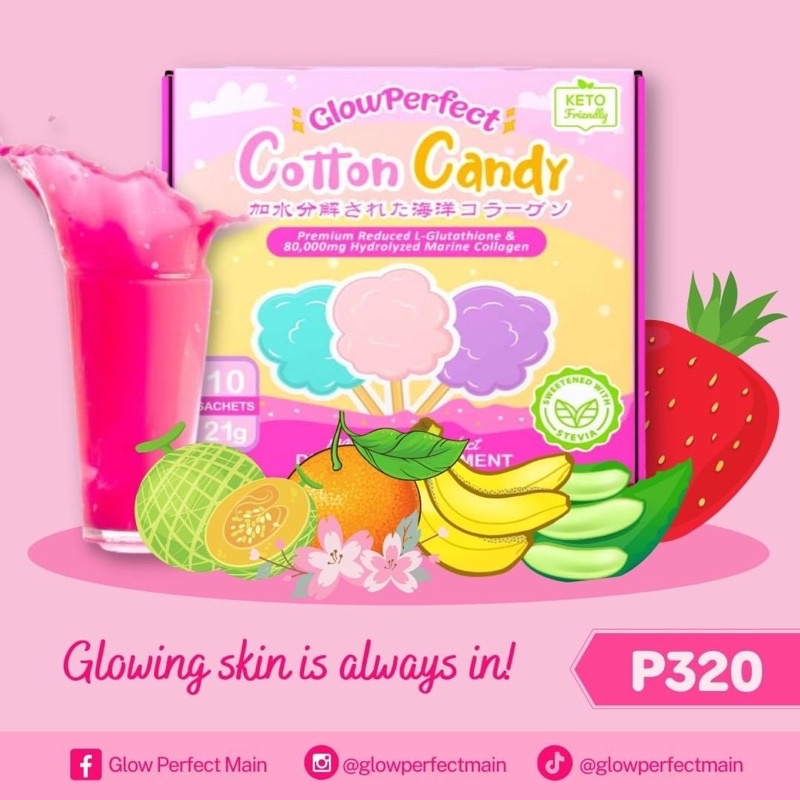 Glow Perfect Cotton Candy Collagen Drink Shopee Philippines