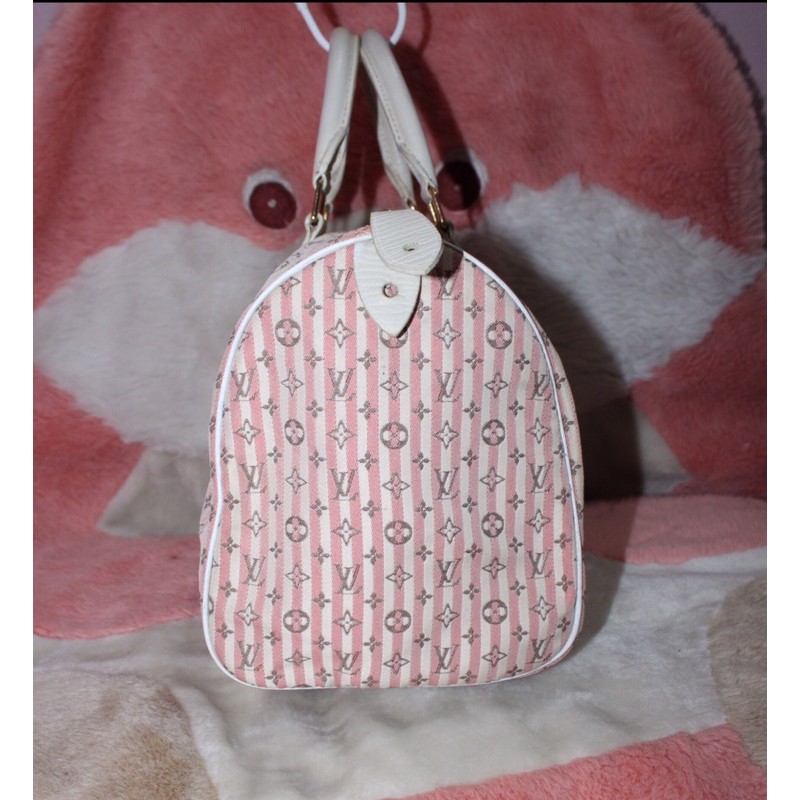 Louis Vuitton Pink Monogram Mini Lin Canvas Speedy 30