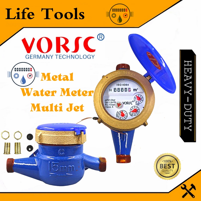 VORSC Metal Heavy Duty Water Meter Anti 1/2 Household Water Sub Meter LXS 15E Shopee
