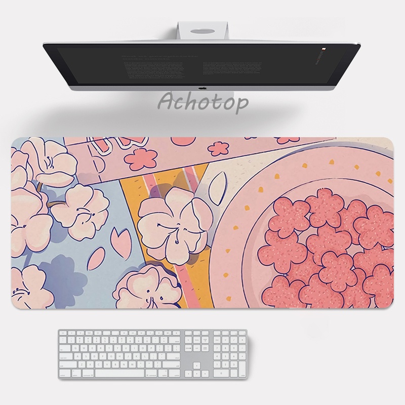 Large Anime Pink Mousepad Gamer Cute Kawaii Cartoon Gaming Rubber Otaku ...