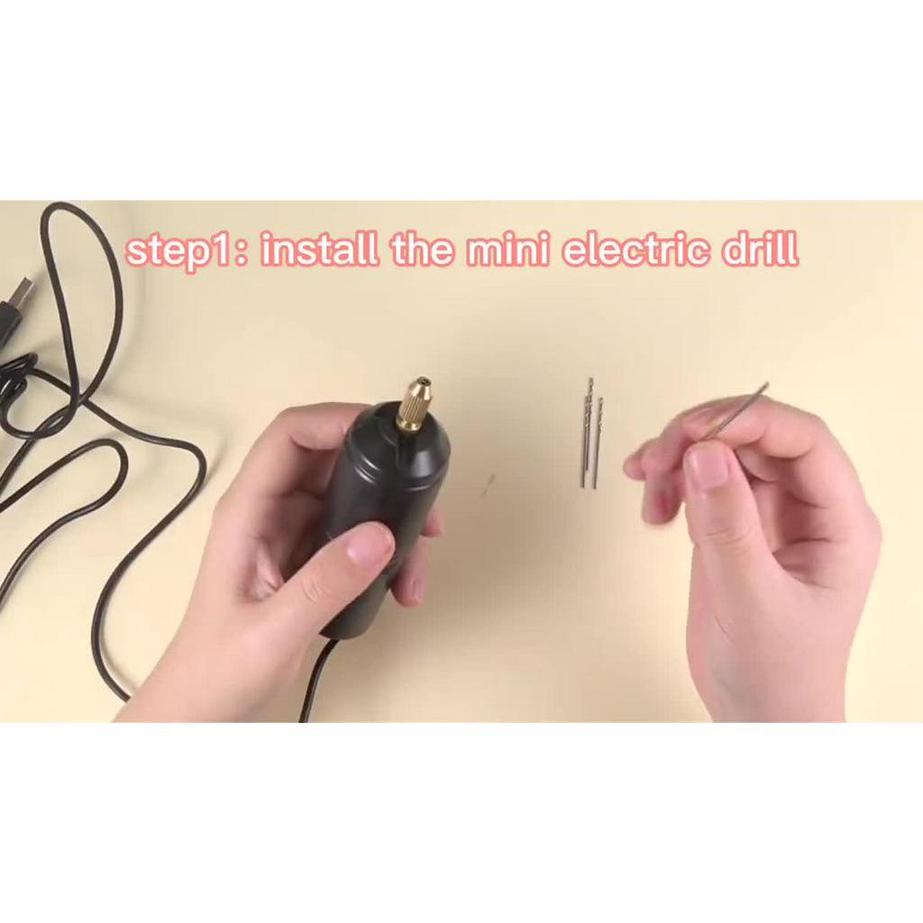 USB Mini Electric Drill DC 5V Hand Drill Circuit Board Acrylic Film Manual Jewelry Punching Machine DIY Epoxy Resin Craft Tool - 36