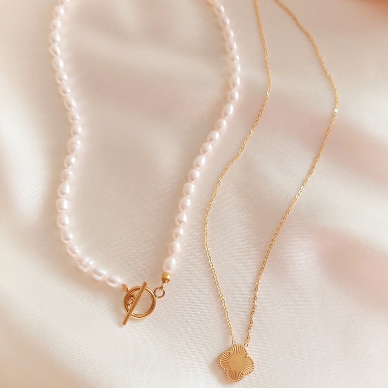 Neutrals.mnl - Authentic Natural BAROQUE RICE PEARL toggle Choker ...