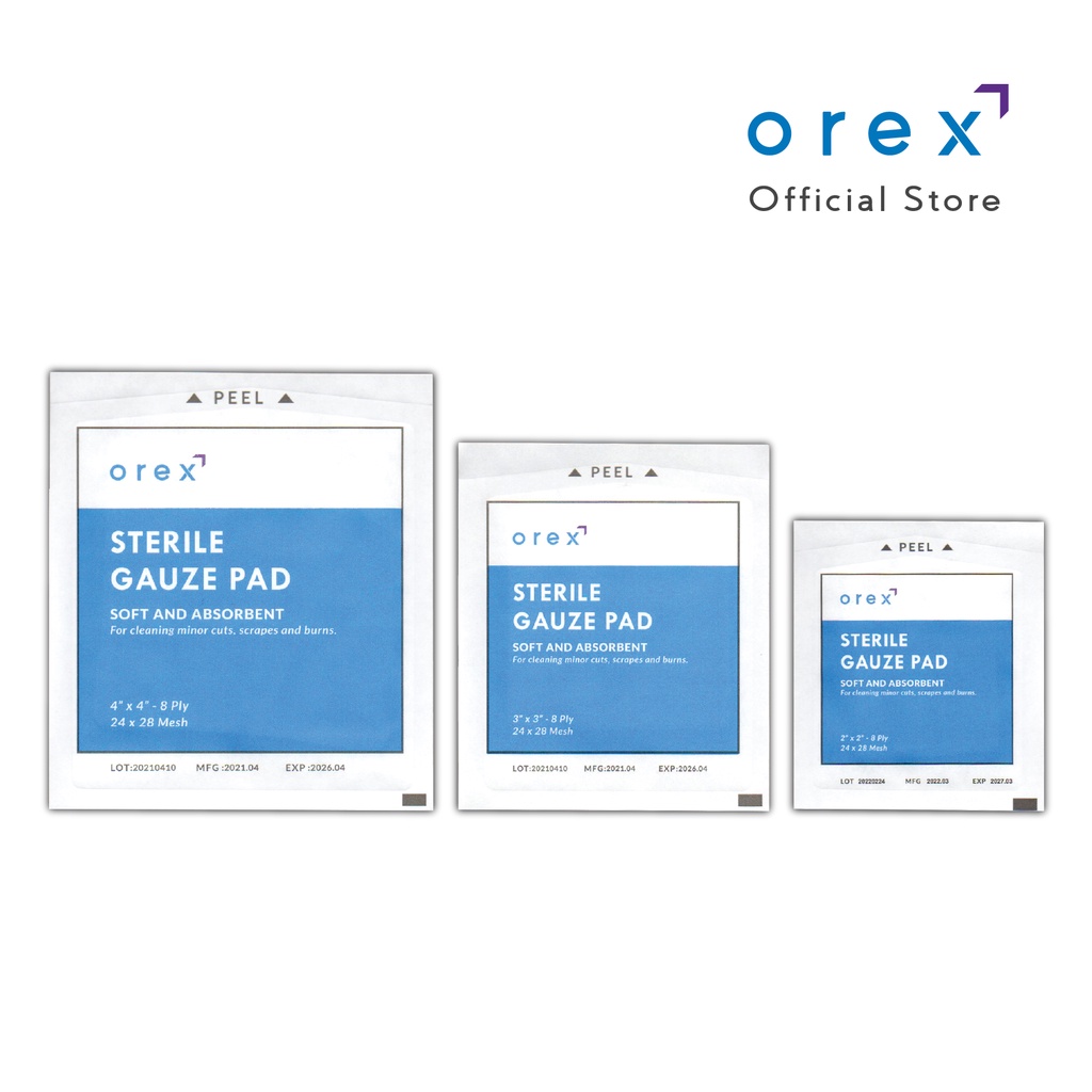 OREX Sterile Gauze Pad / Gauze Swab / Gauze Sponge 2x2/3x3/4x4 1 pc