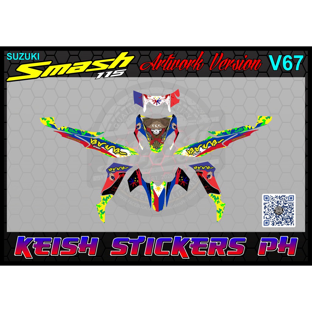 SUZUKI SMASH 115 Decal Kit / Graphics Kit - V54-V61 (14 Different ...