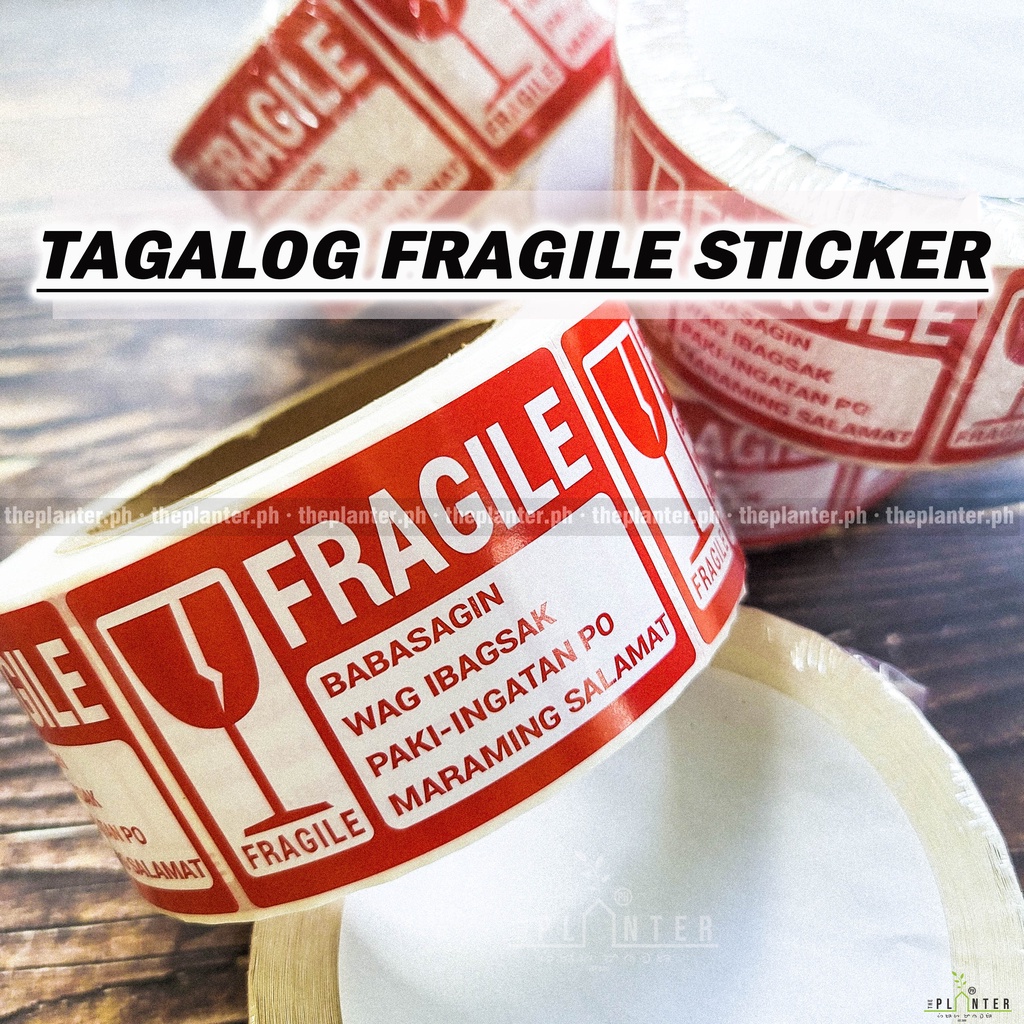 500 TAGALOG FRAGILE STICKERS 500 Stickers Per Roll 2x3 Inches