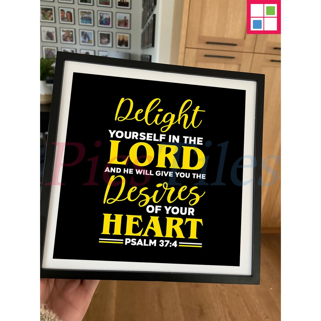 Bible Verse in Restickable Frame (Psalm 37:4) | Shopee Philippines