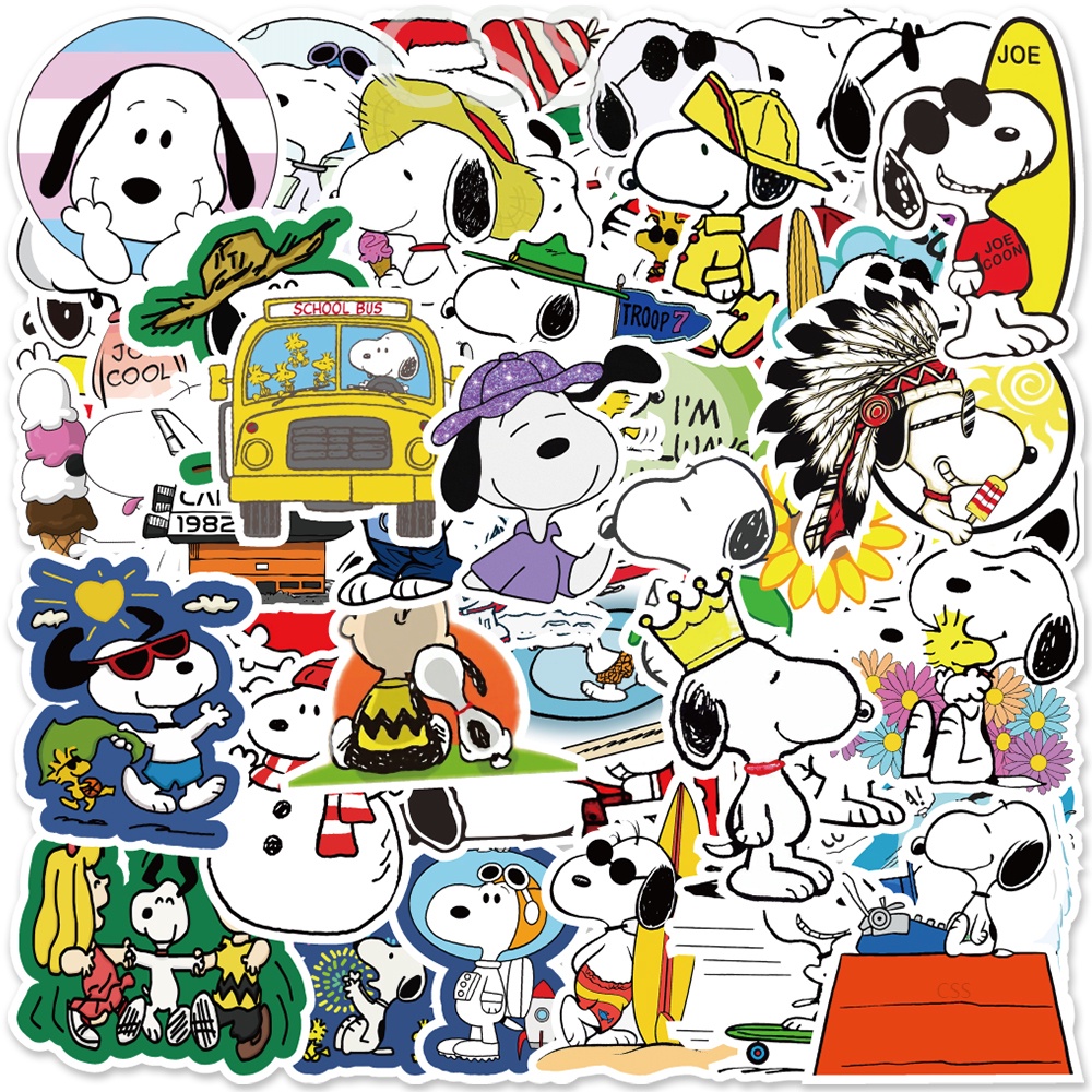 CSS.50Pcs/Set Snoopy Graffiti Waterproof Sticker Cute Cartoon DIY ...