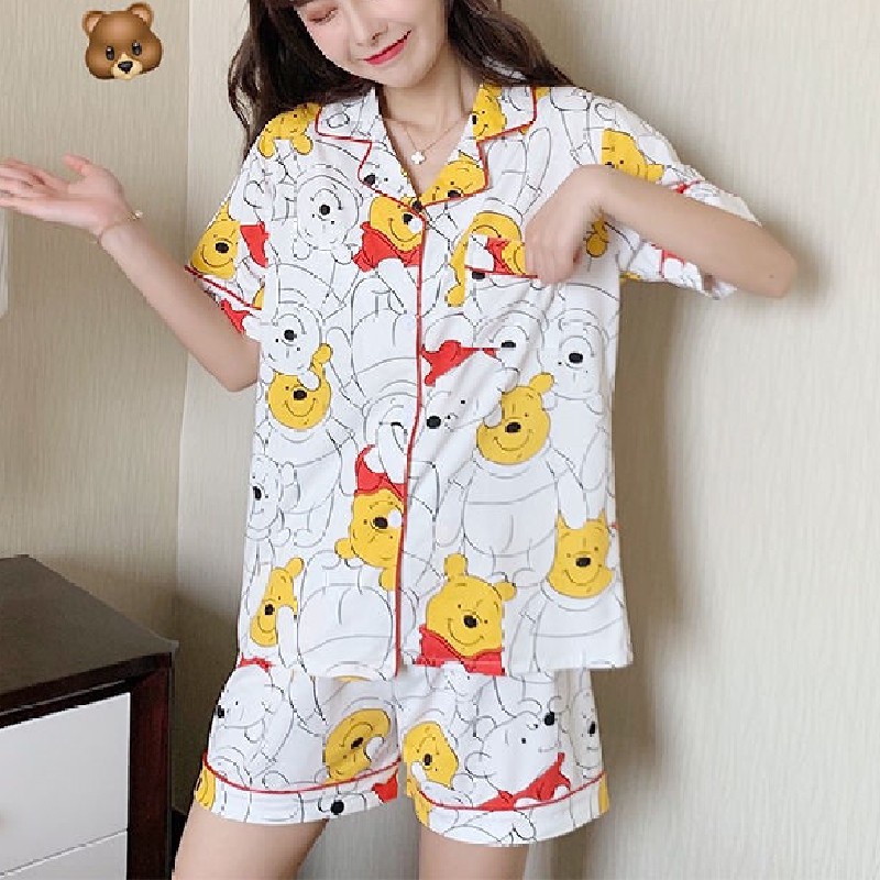 Korean Pajama Set Shorts Sleepwear Night Lounge Wear For Women Terno ...