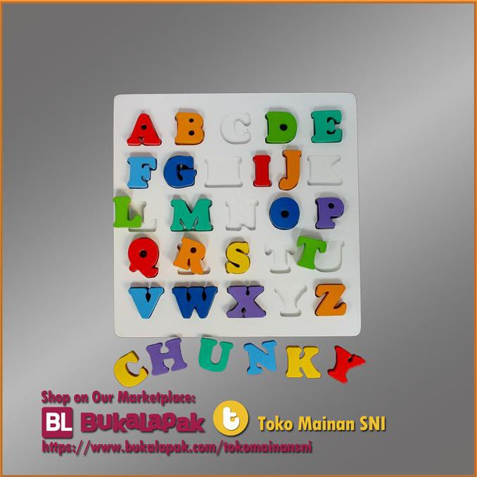 KAYU Educational Wooden Toys Chunky Alphabet Puzzle Uppercase Letters ...