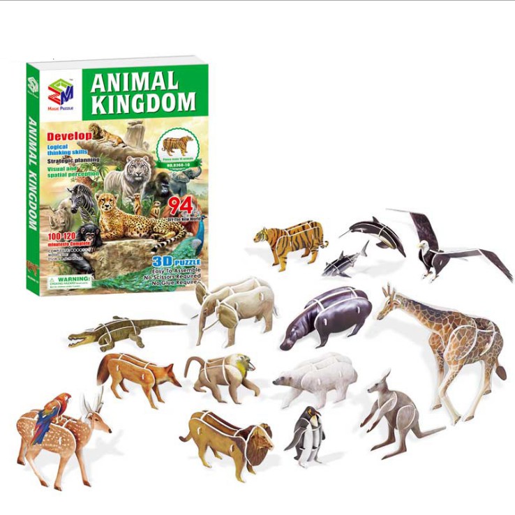 3d Paper Assembly Toy Model According To Animal Theme, Plane, Dinosaur ...