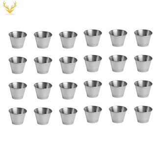 10Pcs Seasoning Dishes Stainless Steel Sauce Cups, Mini Commercial Grade Dipping  Sauce Cups, Individual Condiment Cups