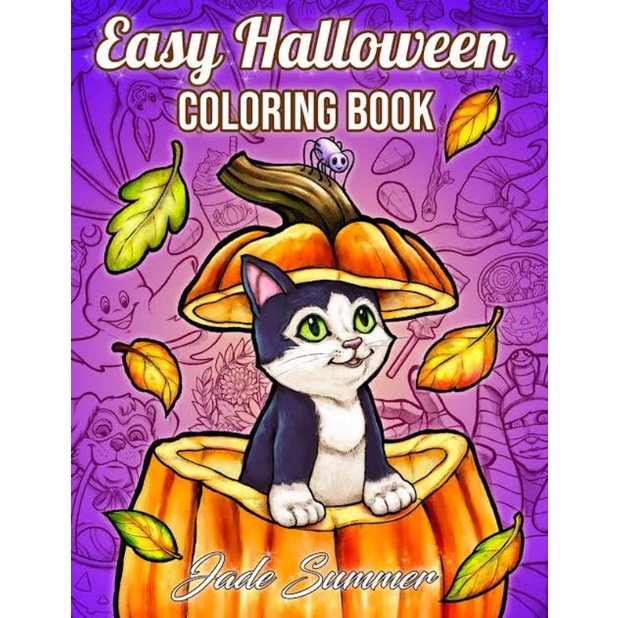 Jade Summer Easy Halloween Adult Coloring Book (2021 Release) Shopee