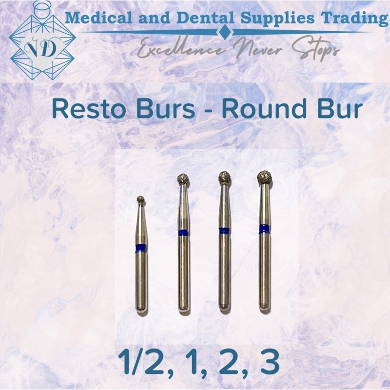 High Speed Resto Burs - Round Bur 1/4, 1/2, 1, 2, 3 (sold Per Piece ...