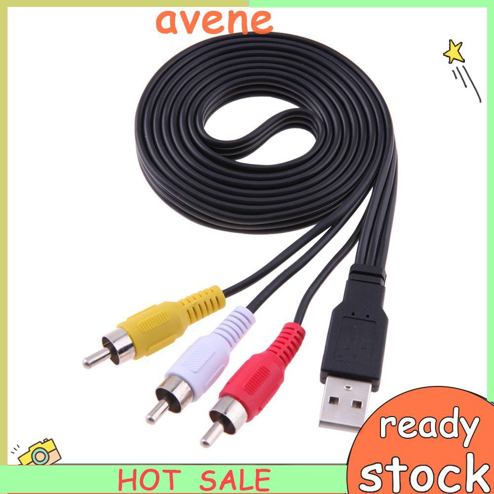 IMC hot USB Male A to 3x RCA AV A/V TV Adapter Lead Cable 5Feet usb a usb a ausb