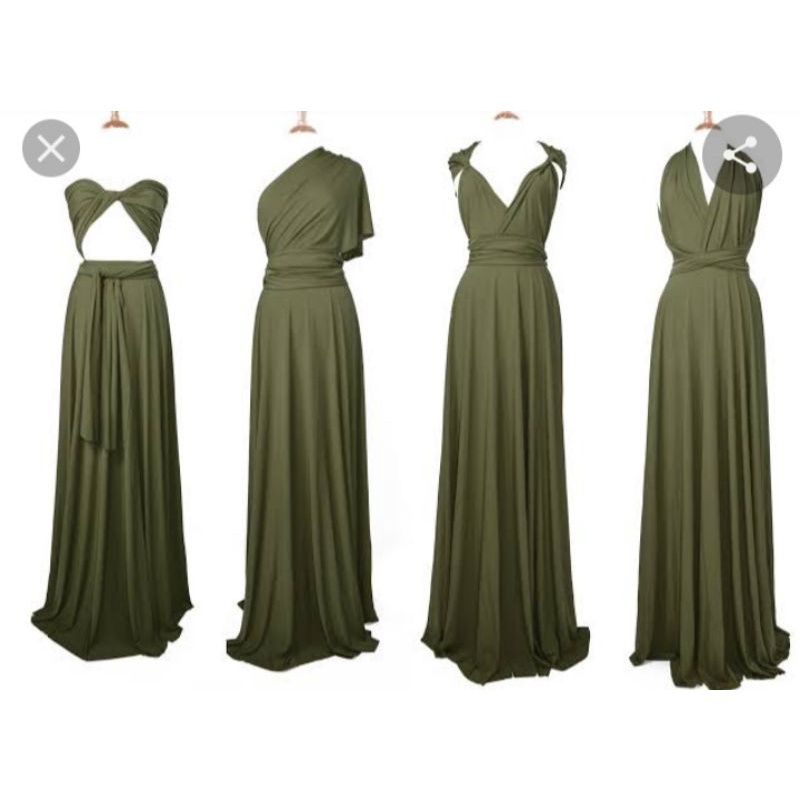 SALE OLIVE GREEN INFINITY DRESS FLOOR LENGTH with attached tube Shopee Philippines