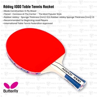 Butterfly Addoy 1000 Table Tennis Racket | Shopee Philippines