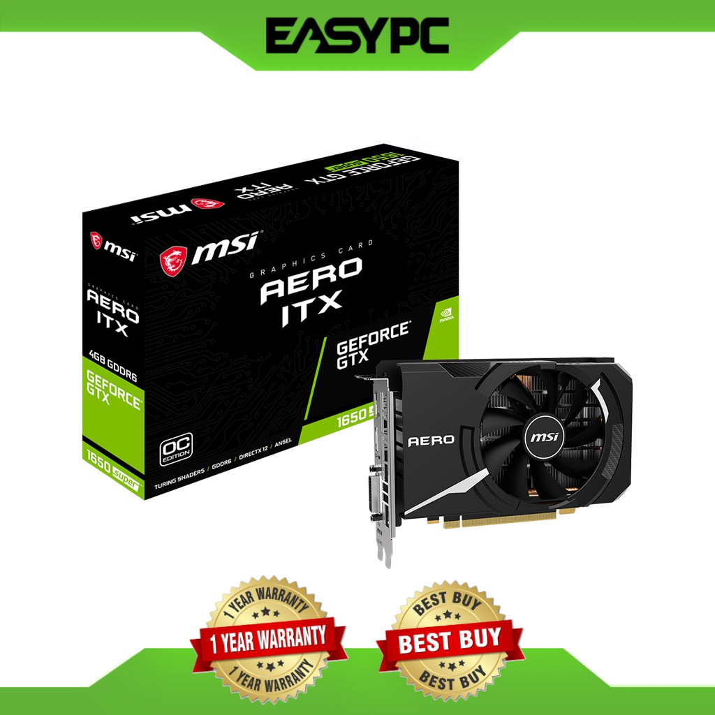 MSI GTX 1650 Super Aero 4gb OC 128bit GDr6 Gaming Videocard