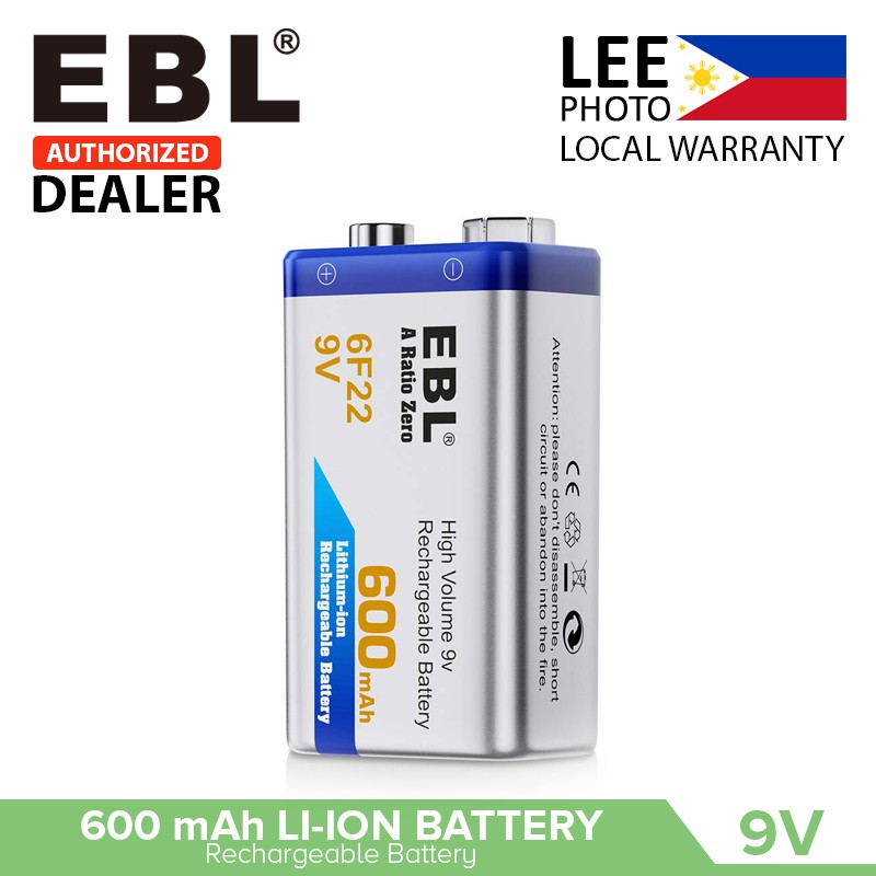 Ebl 9v 6f22 600mah High Volume Lithium Ion Rechargeable 9 Volt Li Ion Batteries Lee Photo 1672