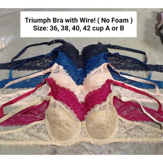 COD TRIUMPH SOFT CUPS,.NO PADDED BRA,.NONWIRE BRA SIZE 36,38,40,42