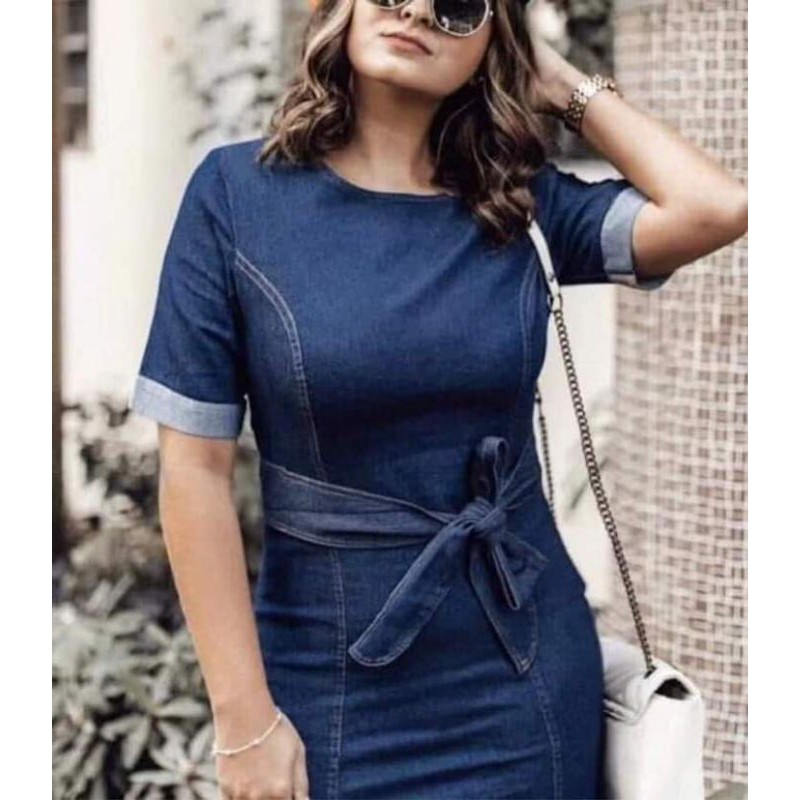 Denim dress outlet shopee